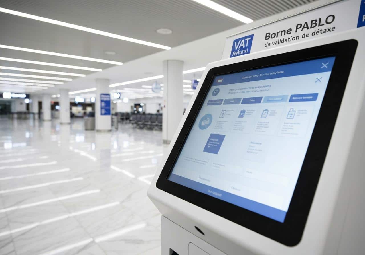 Borne PABLO de validation douanière dans un aéroport français